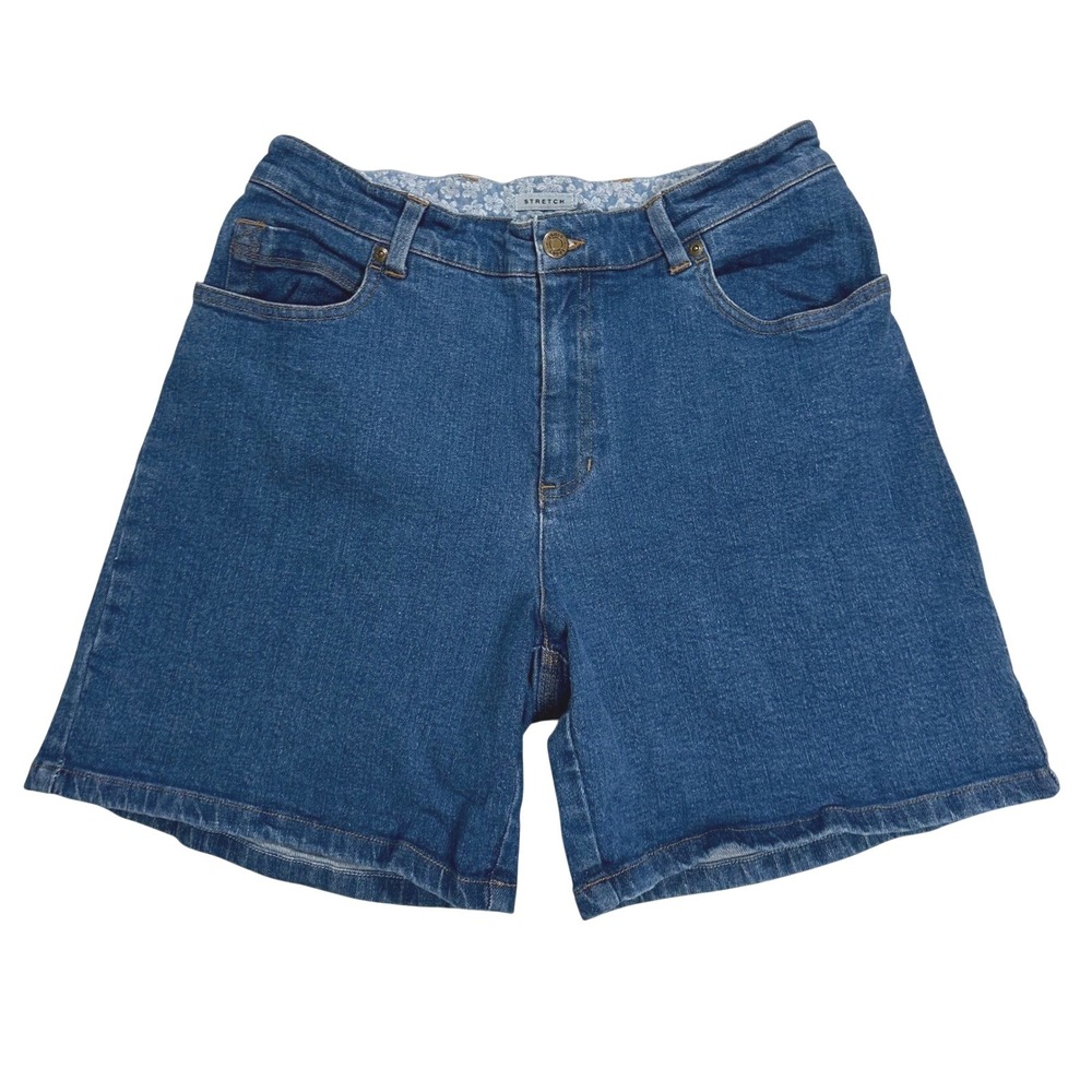 Jones Sport Womens Denim Shorts Blue Stretch Casual Comfort Size 6